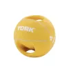 Мяч медбол 4кг York Fitness с двумя ручками, желтый